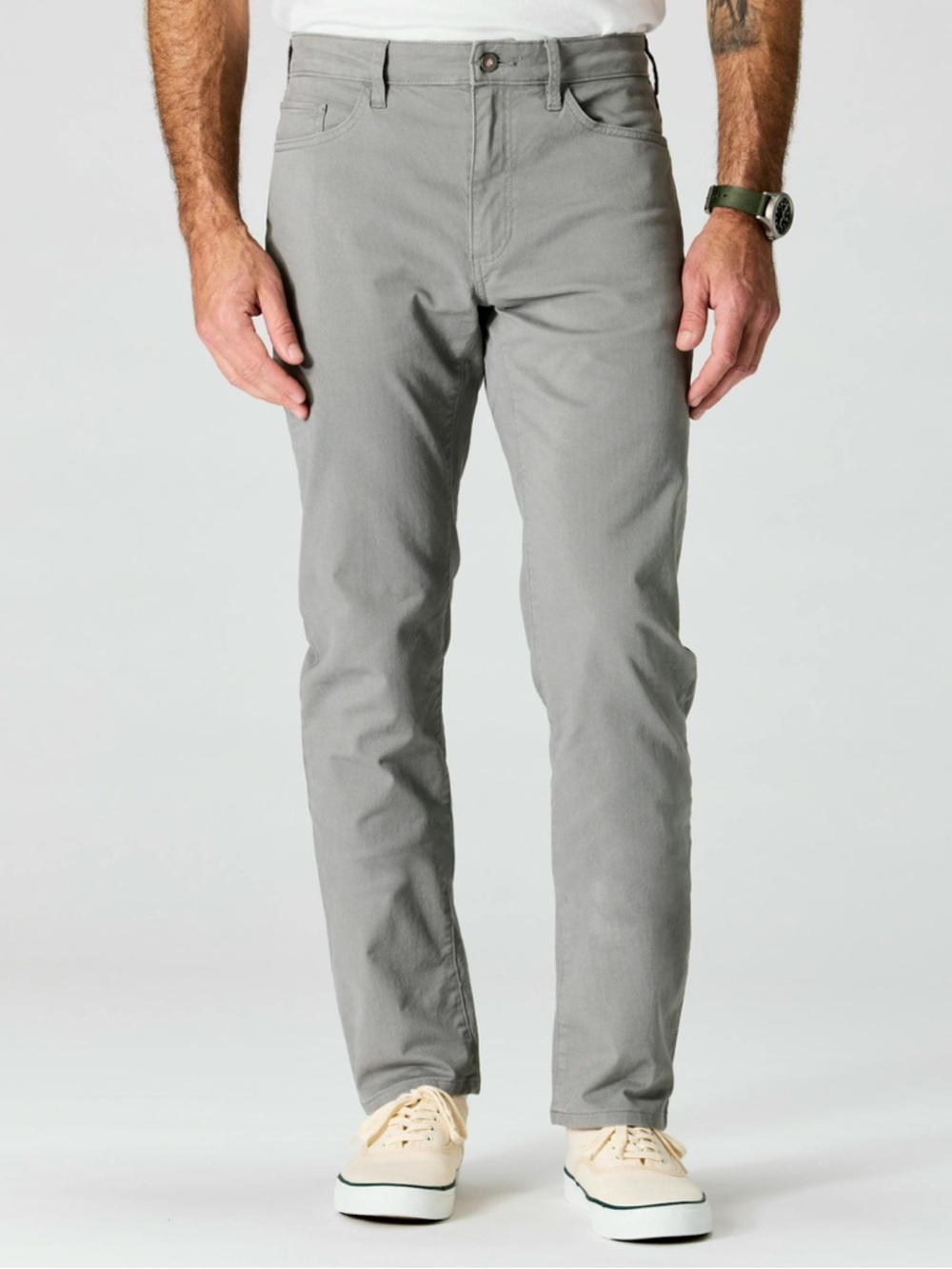 Flint and Tinder Slim Fit Gray Chino Pants Stretch Cotton Casual 25371
